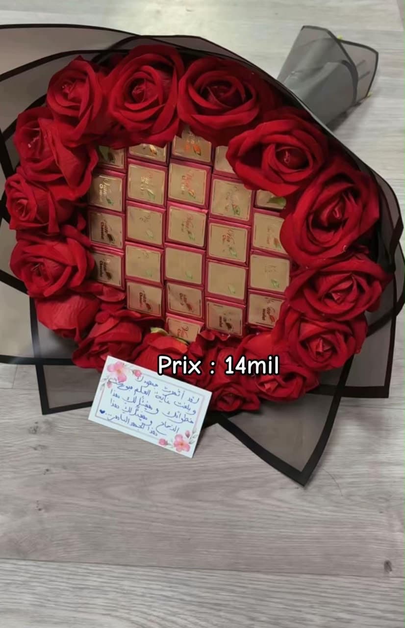 بوكية ورد و شوكولاته
